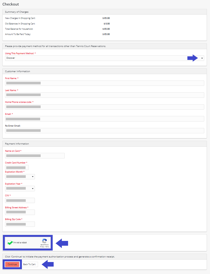 Class Registration - Step Six